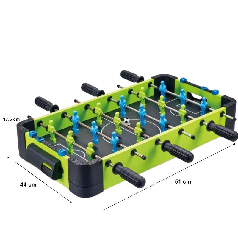 Masa de fotbal cu teren si 18 jucatori Flippy, 6 manere, cu Tablou Scor, din Metal si ABS, 51 x 44 x 17.5 cm, Design Multicolor, pentru copii/adulti, verde-2
