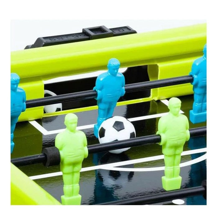 Masa de fotbal cu teren si 18 jucatori Flippy, 6 manere, cu Tablou Scor, din Metal si ABS, 51 x 44 x 17.5 cm, Design Multicolor, pentru copii/adulti, verde-5