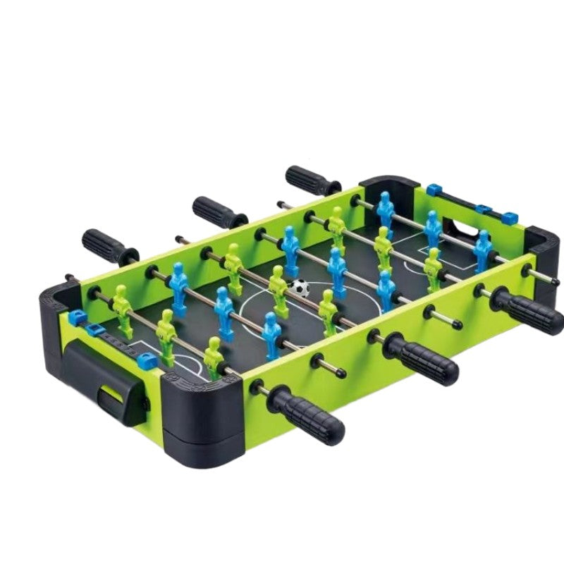 Masa de fotbal cu teren si 18 jucatori Flippy, 6 manere, cu Tablou Scor, din Metal si ABS, 51 x 44 x 17.5 cm, Design Multicolor, pentru copii/adulti, verde-0