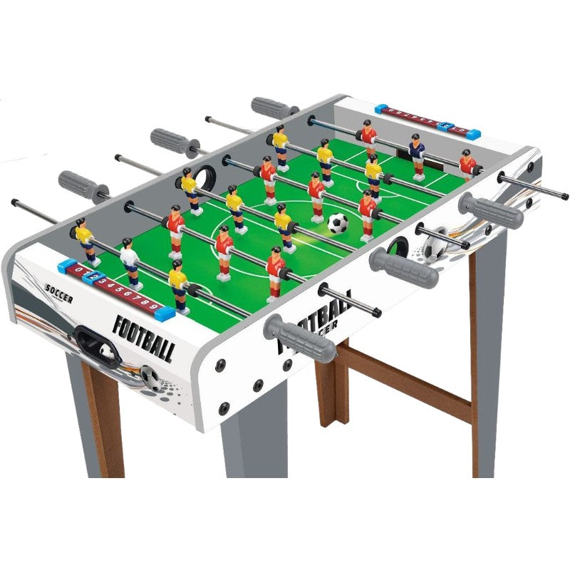 Masa de fotbal cu teren si 18 jucatori Flippy, 6 manere, cu Tablou Scor, din Metal, Lemn si ABS, 69 x 36.5 x 23 cm, cu Picioare, Design Multicolor, pentru copii/adulti-0
