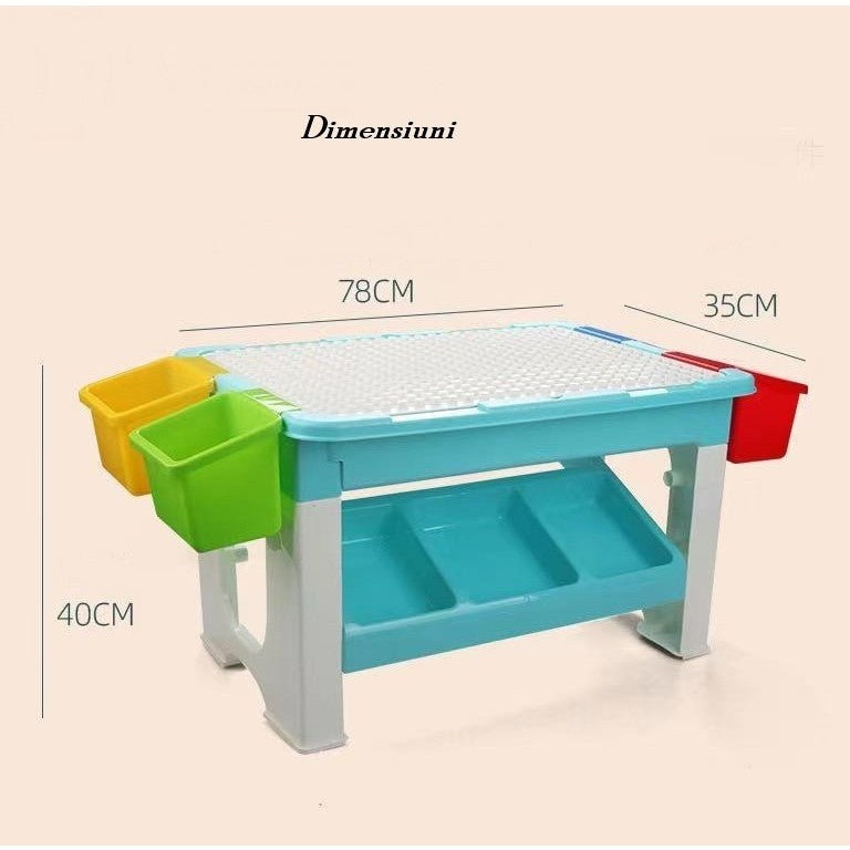 Masa de joaca pentru construit, 69 piese incluse-1