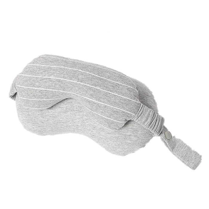 Masca de dormit, Flippy, 2 in 1, cu Tetiera, din Particule de Spuma si Bumbac, Gri Deschis-1