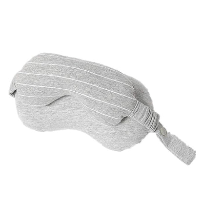 Masca de dormit, Flippy, 2 in 1, cu Tetiera, din Particule de Spuma si Bumbac, Gri Deschis-0