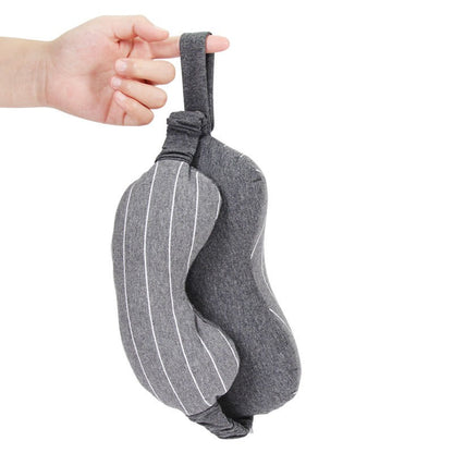 Masca de dormit, Flippy, 2 in 1, cu Tetiera, din Particule de Spuma si Bumbac, Gri Inchis-8