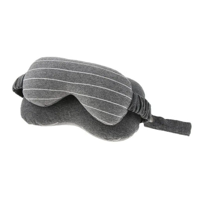 Masca de dormit, Flippy, 2 in 1, cu Tetiera, din Particule de Spuma si Bumbac, Gri Inchis-0