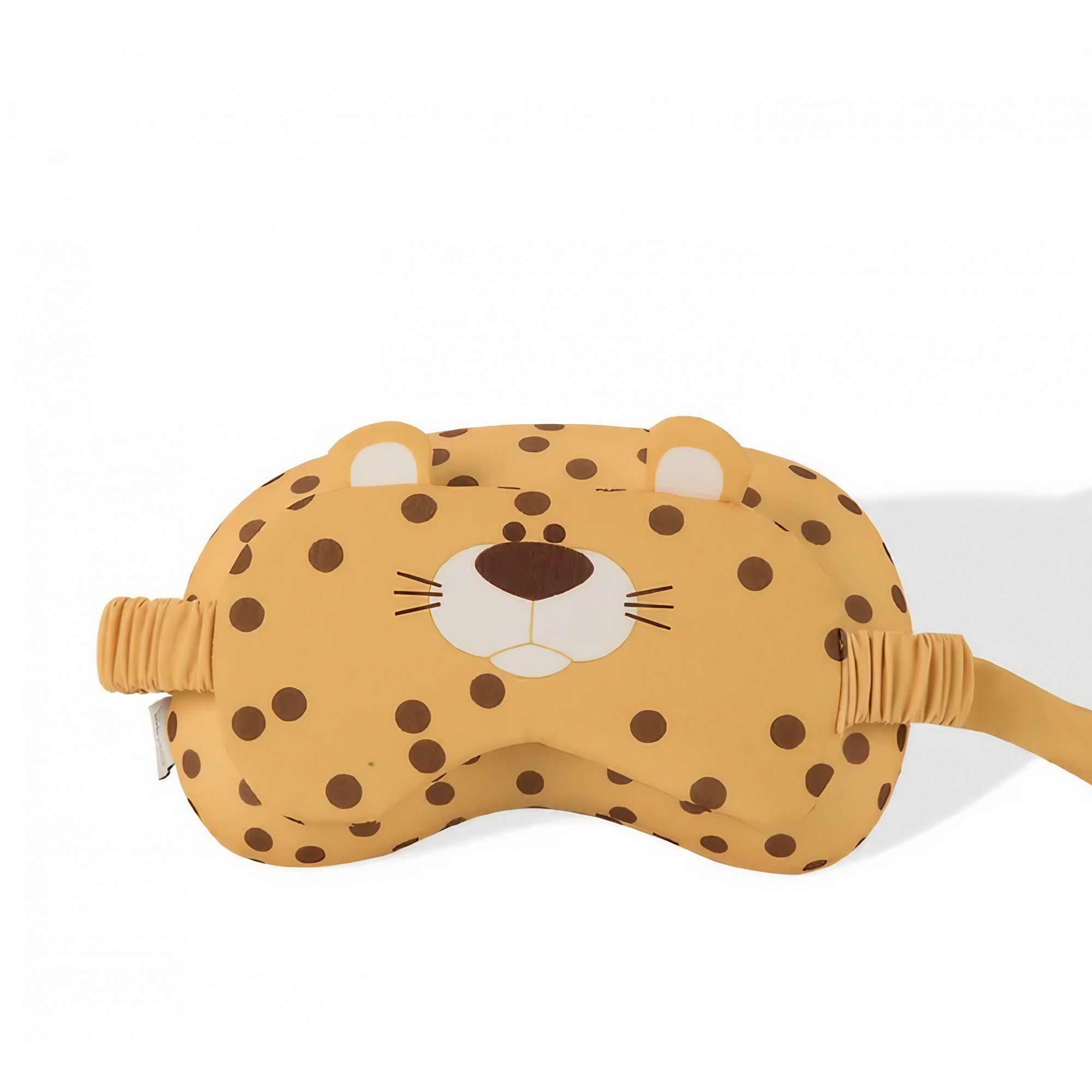 Masca de dormit, Flippy, 2 in 1, cu Tetiera, din Particule de Spuma si Bumbac, Model Leopard ,Portocaliu-9