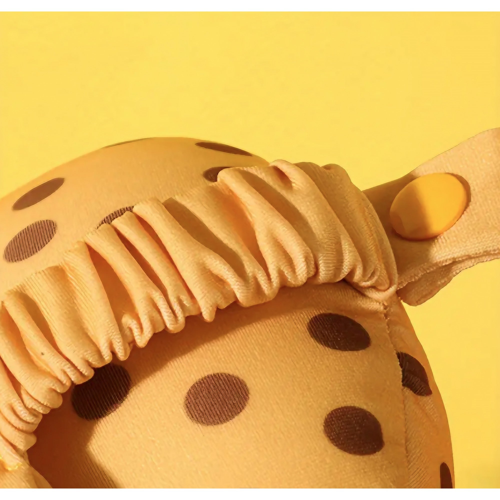 Masca de dormit, Flippy, 2 in 1, cu Tetiera, din Particule de Spuma si Bumbac, Model Leopard ,Portocaliu-11