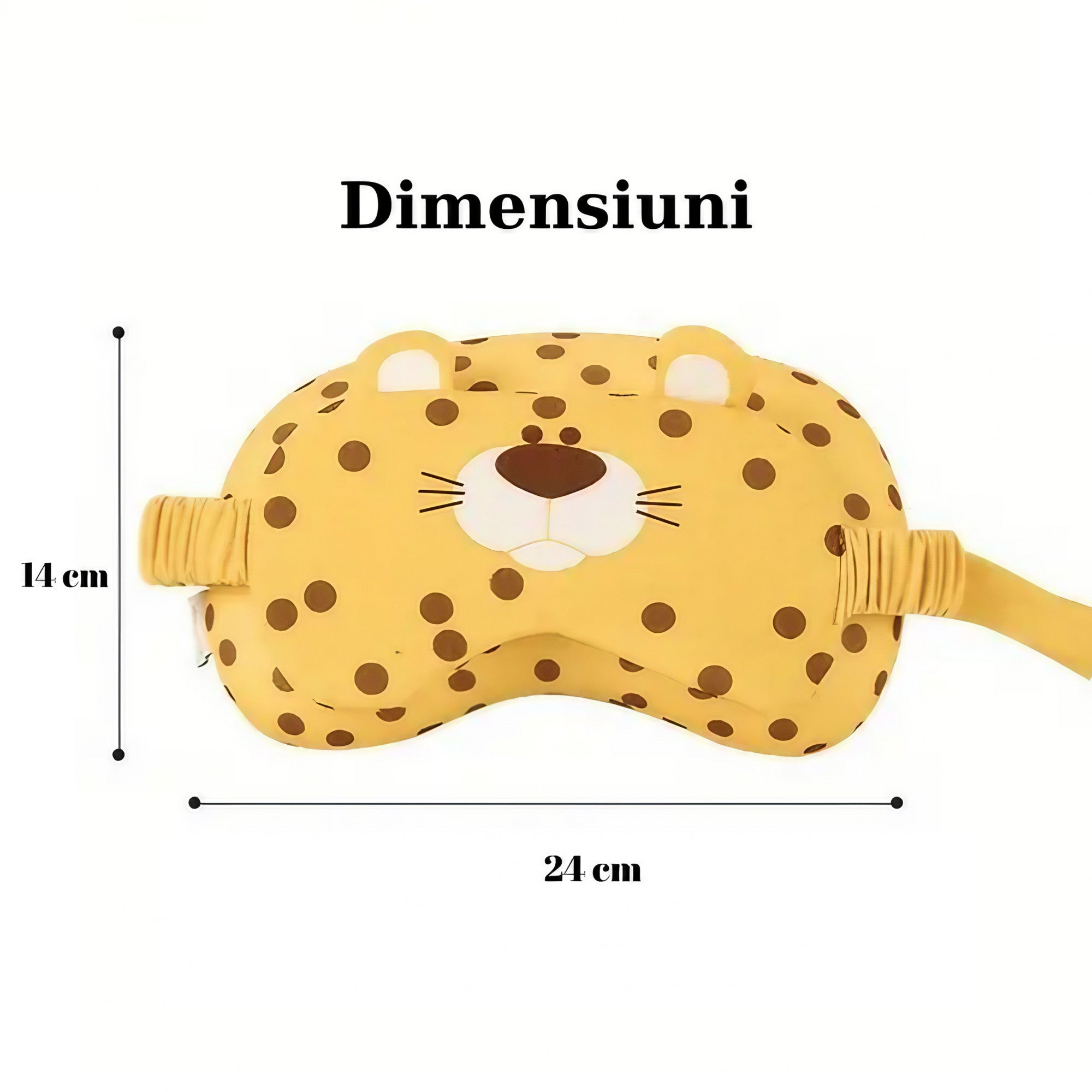 Masca de dormit, Flippy, 2 in 1, cu Tetiera, din Particule de Spuma si Bumbac, Model Leopard ,Portocaliu-12