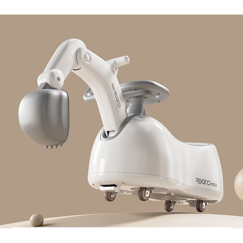 Masina 3 in 1, Flippy, 1-3 Ani, Tip Excavator/Balansoar/Masina Yo Yo, din Plastic, 4 Roti Silentioase, 71.5 x 34 x 39 cm, Alb-1