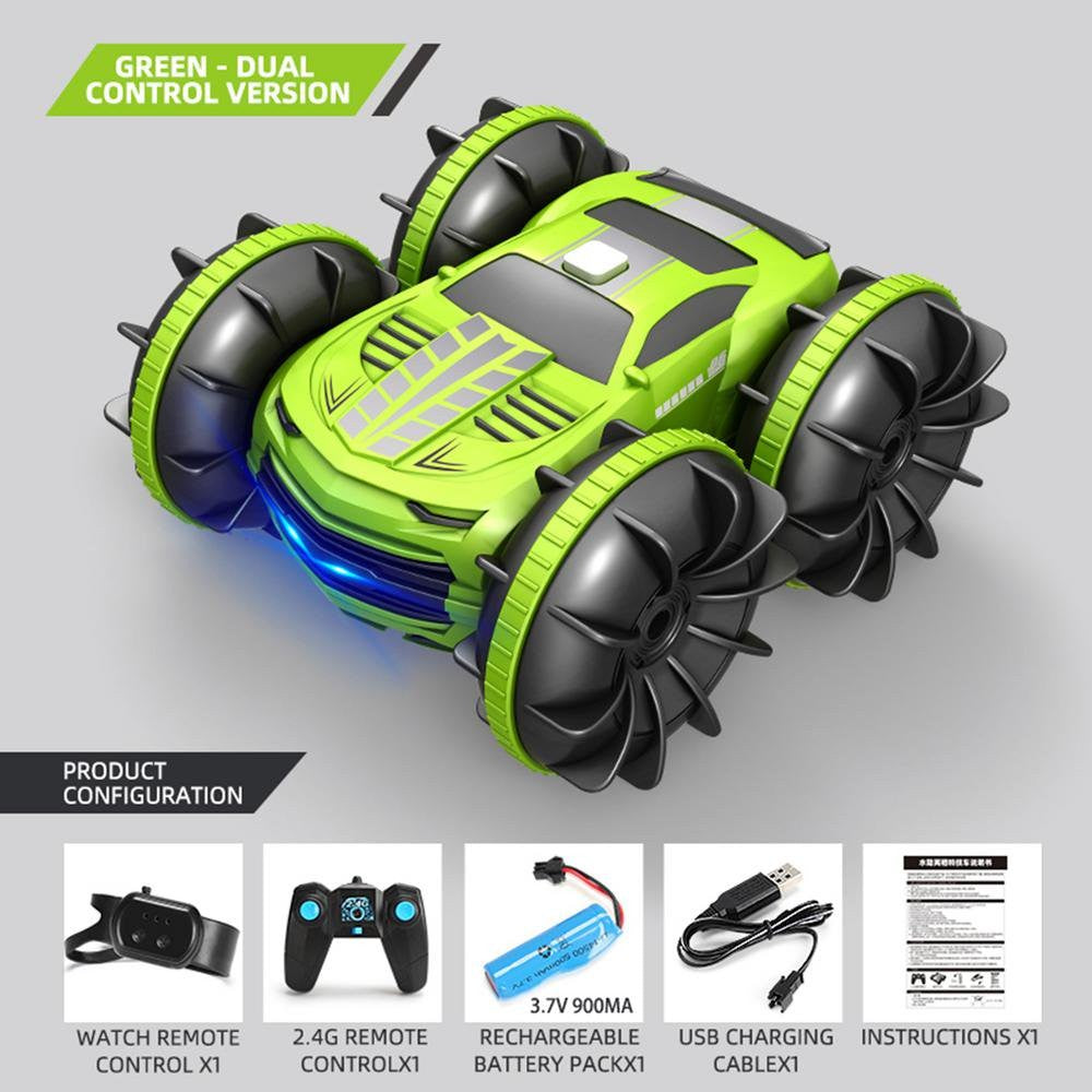 Masina cu telecomanda 2.4G, 360 spin, off road, verde, Flippy-1