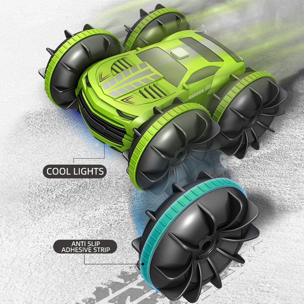 Masina cu telecomanda 2.4G, 360 spin, off road, verde, Flippy-3