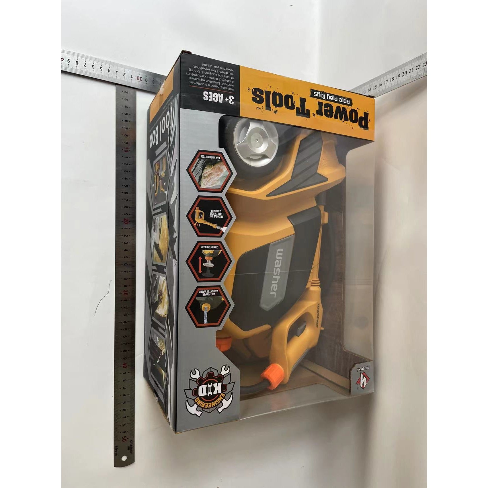 Jucarie Aparat de Spalat cu Presiune, Flippy, Spalator Auto, Interactiv, Material Plastic, Accesorii Incluse, 38x26x17.5 cm, Portocaliu-1