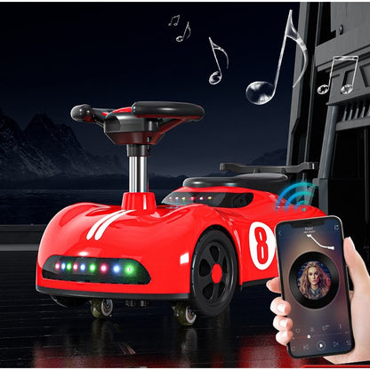 Masina pentru Copii, Flippy, 1-3 ani, Impingere, Bluetooth, Muzica, din ABS, 4 Roti, Inaltime Sezut 22 cm, Rosu-2