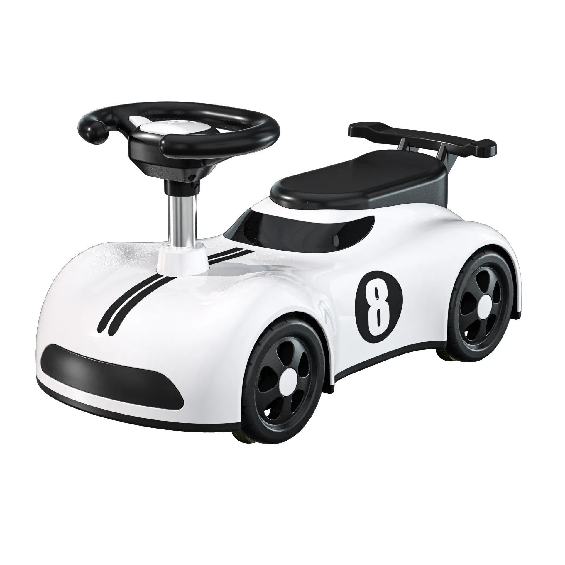 Masina pentru Copii, Flippy, 1-3 ani, Impingere, Bluetooth, Muzica, din ABS, 4 Roti, Inaltime Sezut 22 cm, Alb-0