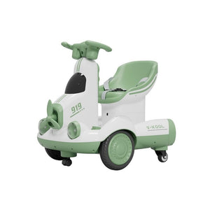Masinuta Electrica, Flippy, pe 4 Roti, cu Telecomanda, Lumini Led si Muzica, +2 ani, Inaltime Reglabila, Verde-0