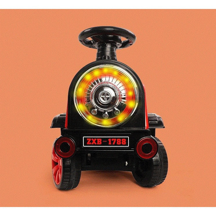 Masinuta Electrica Flippy, Tip Trenulet cu Vagon Detasabil, Pentru 2 Persoane,cu Telecomanda, Lumini si Sunete, Locomotiva cu Vapori de Abur, 1-6 Ani, 46 x 33 x 72 cm, Rosu-4