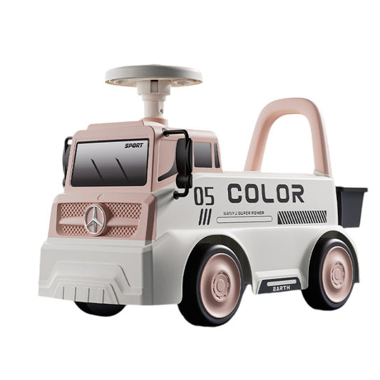 Mașinuță pentru copii, Flippy, 3 ani, Model Camion, Sport, Claxon, Cutie Depozitare, 62x26x40 cm, Roz-0