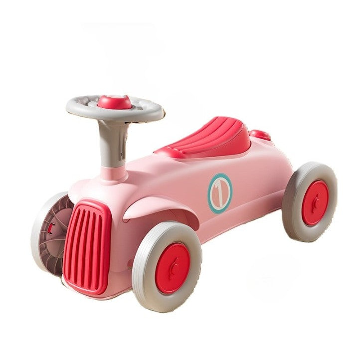 Masinuta Ride-On Flippy, cu Sistem Anti-Rasturnare, Claxon pe Volan, 1-6 Ani, 60 x 28 x 34 cm, Roz-0