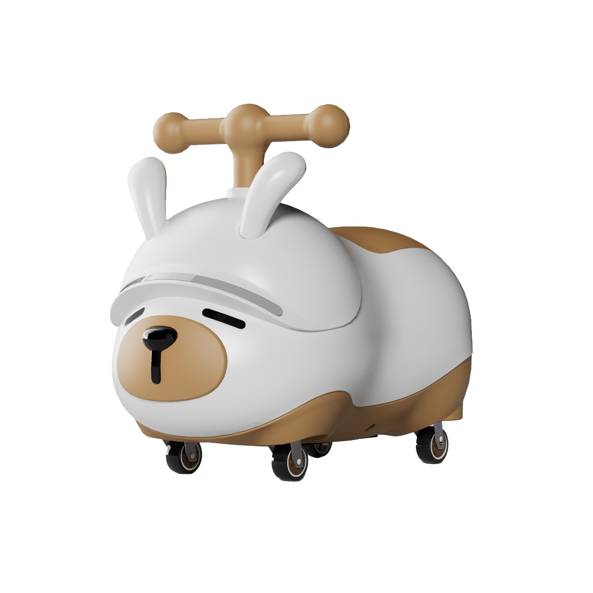 Masinuta Ride-On Flippy, Sistem Anti-Rasturnare, Sistem de Lumini si Sunet, Bluetooth, 1-3 Ani, Model Catel, 43 x 33 x 26 cm, Alb - Maro-0