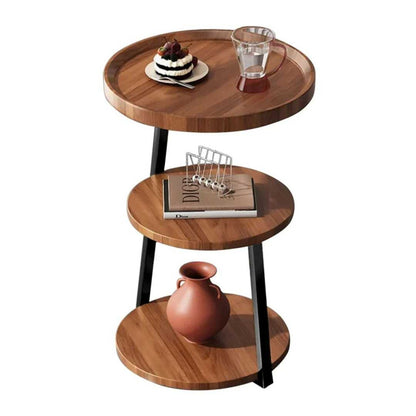 Masuță de cafea pentru living cu 3 polite rotunde, MDF