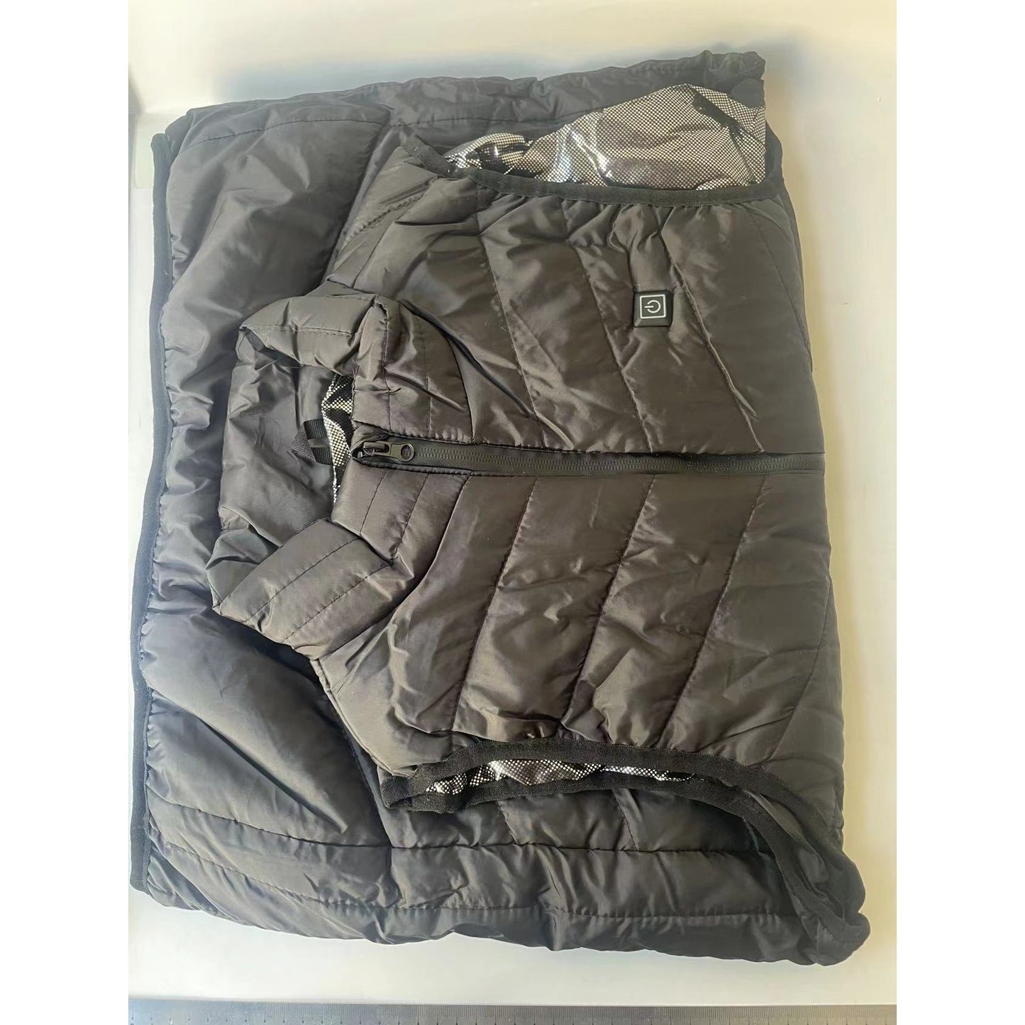 Vestă Unisex Incălzită, Flippy, din Bumbac, cu 4 zone de Incălzire, Toamnă-Iarnă, Incărcare USB, Neagră, Marimea S-11