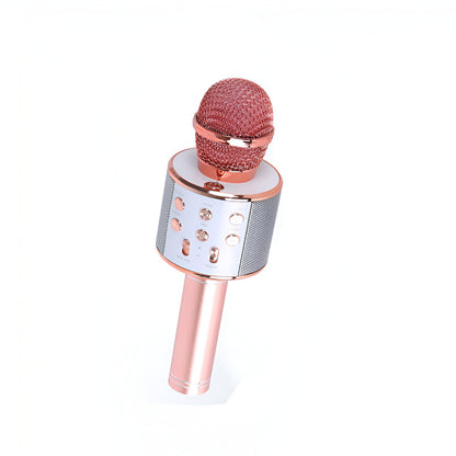 Microfon Karaoke, Flippy, pentru Copii, Bluetooth, Boxa Incorporata, Compatibil cu Orice Smartphone, Acumulator Integrat, Multifunctional, Rose Gold-2