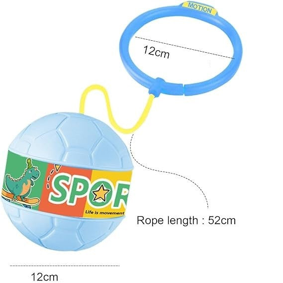 Minge pentru Sarit, Flippy, Tip Coarda Hula Hoop, Cerc 12 cm, Coarda 52 cm, Minge 12 x 11 cm, Functie Iluminat, 4-6 Ani, Plastic, Albastru-3