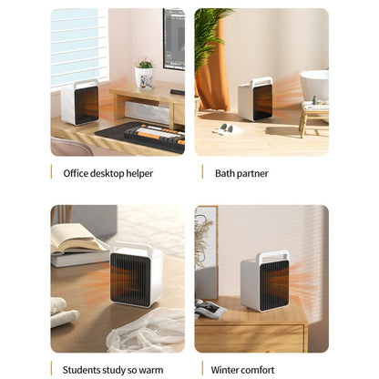 Mini Aeroterma, Flippy, Mini Radiator Electric, Putere 900 W, Buton cu 2 Trepte de Temperatura, Inchidere Automata, cu Maner de Prindere, 15x10.3x21 cm, Alb/ Negru-3