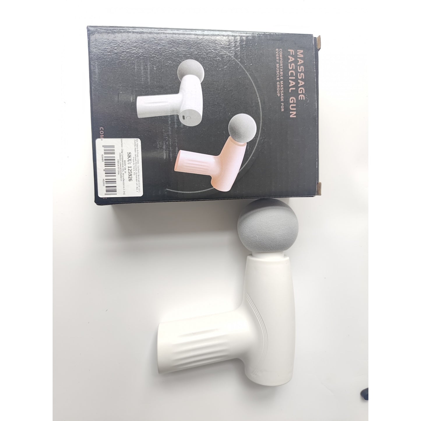 Mini Aparat de Masaj, Flippy, Tip Pistol, Incarcare USB Tip C, Portabil, Pentru Relaxare Musculara, Autonomie 120 Min, 3 Trepte de Viteza, Alb-1