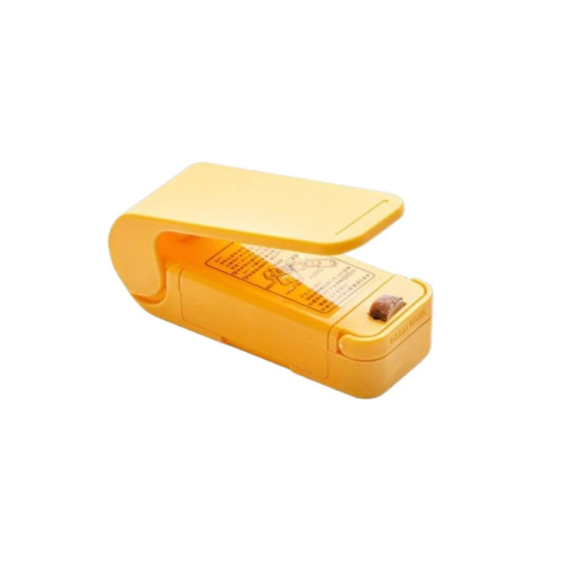Mini Aparat de Sigilat Pungi cu Baterii, Flippy, Etansare prin Caldura, Spate Magnetic, Portabil, 9.7x3 cm, Galben-2