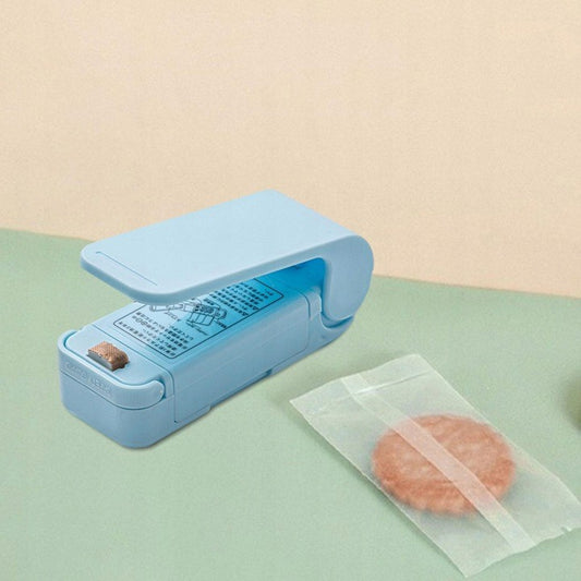 Mini Aparat de Sigilat Pungi cu Baterii, Flippy, Etansare prin Caldura, Spate Magnetic, Portabil, 9.7x3 cm, Albastru-1