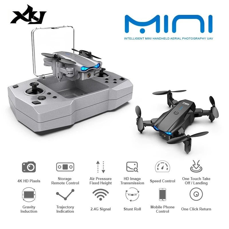 Mini Drona KY906 cu Telecomanda, Buton de Intoarcere Acasa si Camera cu Transmisie pe Telefon