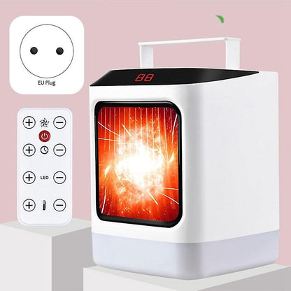 Mini incalzitor portabil Flippy cu telecomanda, afisaj digital, sincronizare inteligenta, lumina de noapte colorata-2