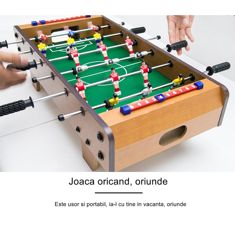Mini Masa de Fotbal cu Teren si 18 Jucatori Flippy, 6 Manere, cu Tablou pentru Scor, din Metal, Lemn si ABS, 50 x 25 x 16 cm, cu Picioruse, pentru copii/adulti-4