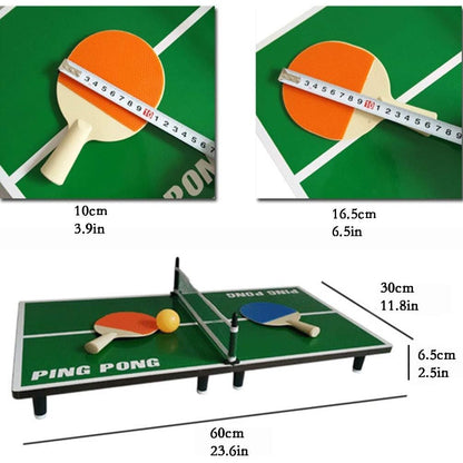 Mini Masa de Ping Pong Flippy, pentru interior, Material Lemn, 60 x 10 x 30 cm, 2 mingi, portabila, verde-1