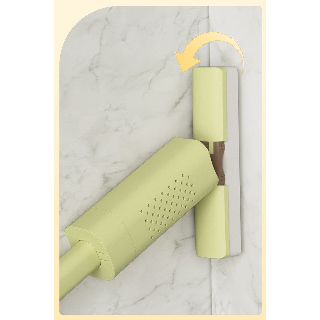Mini Mop, Flippy, Pentru Uz Casnic, Sistem Autostoarcere, Portabil, Mop cu Burete, Rotire 180°,15 x 27.5 cm, Verde-3