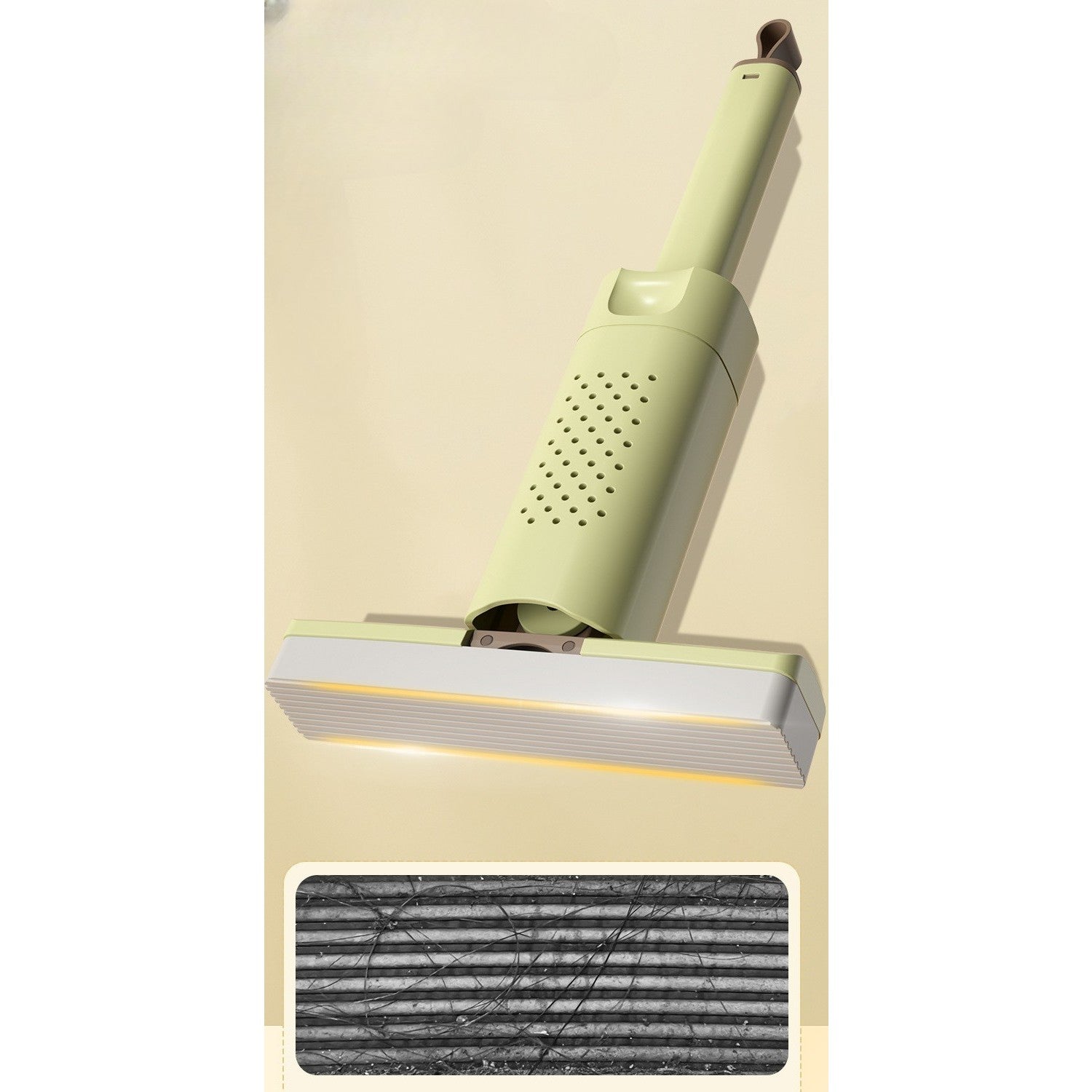 Mini Mop, Flippy, Pentru Uz Casnic, Sistem Autostoarcere, Portabil, Mop cu Burete, Rotire 180°,15 x 27.5 cm, Verde-5