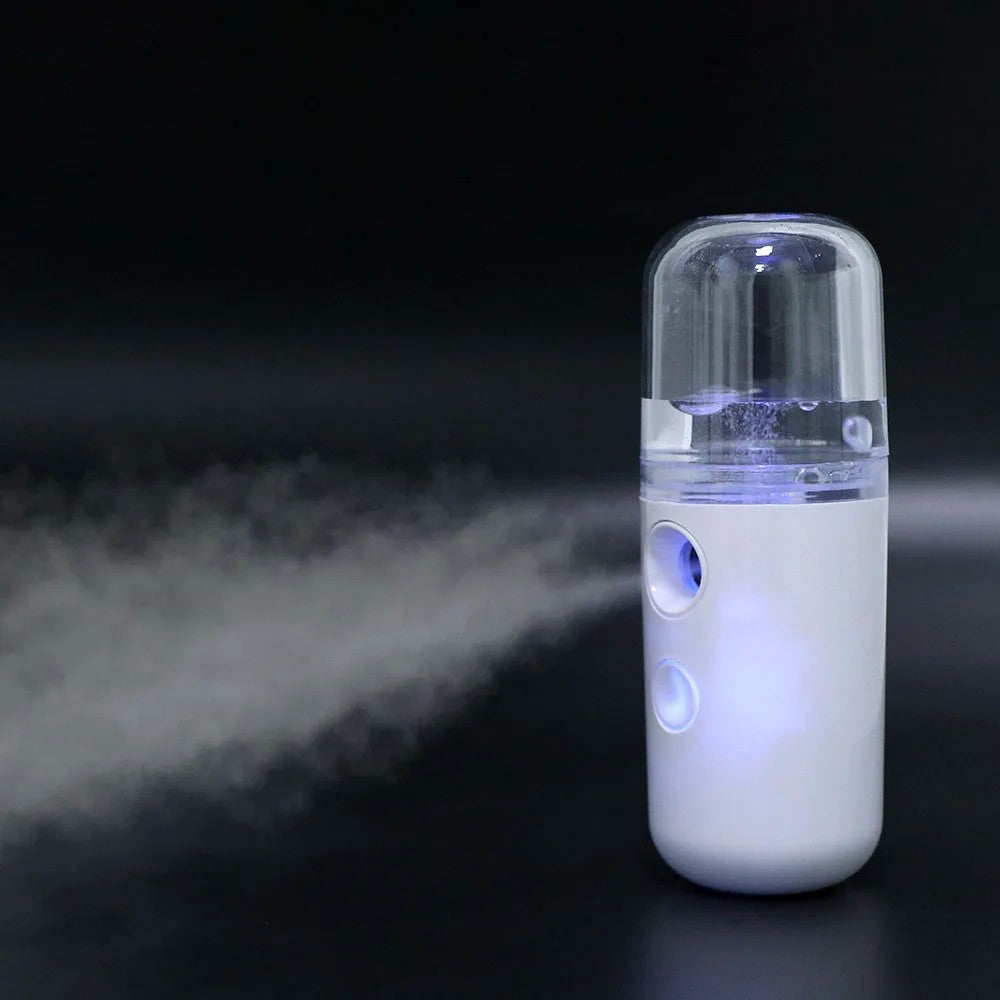 Spray de Hidratare Facială cu Tehnologie Nano, Flippy, Hidratare, Igienizare, Abur Rece, Încărcare USB, Capacitate 30 mL, 10cm, Alb-2