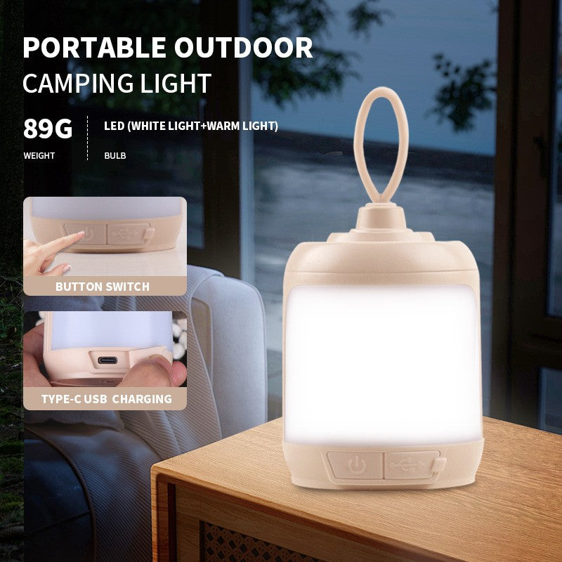 Mini Lampa LED de Camping, Flippy, pentru Aer Liber, Reincarcabila USB Type C, Super Luminos, Lampa de Masa Portabil, Alb-0