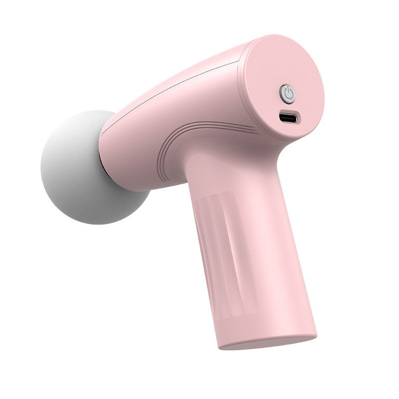 Mini Aparat de Masaj, Flippy, Tip Pistol, Incarcare USB Tip C, Portabil, Pentru Relaxare Musculara, Autonomie 120 Min, 3 Trepte de Viteza, Roz-0