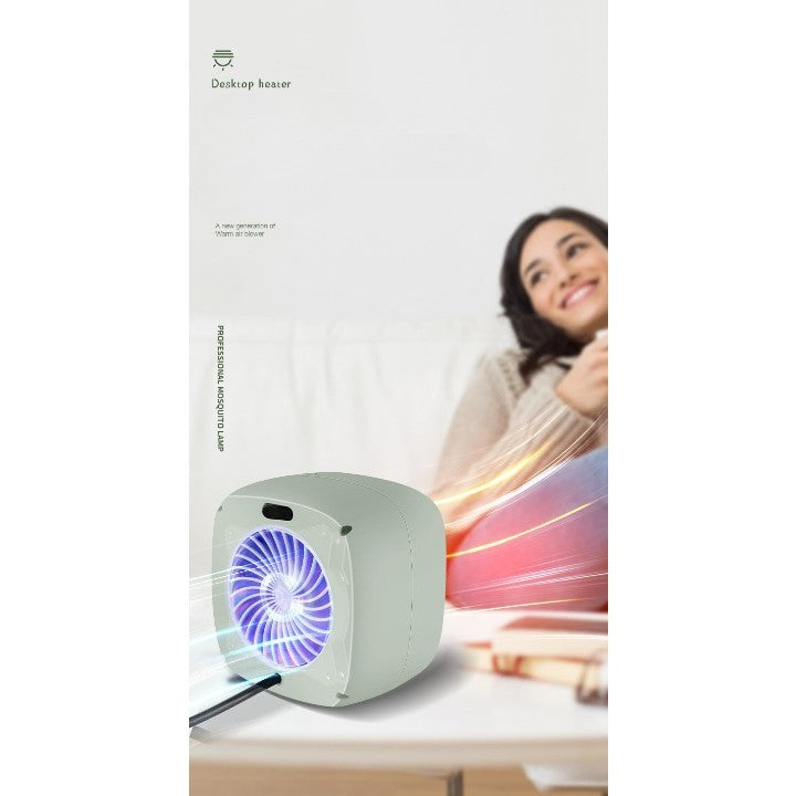 Mini radiator electric portabil Flippy, 800 W, 2 trepte, 150x120x175 mm, verde-4