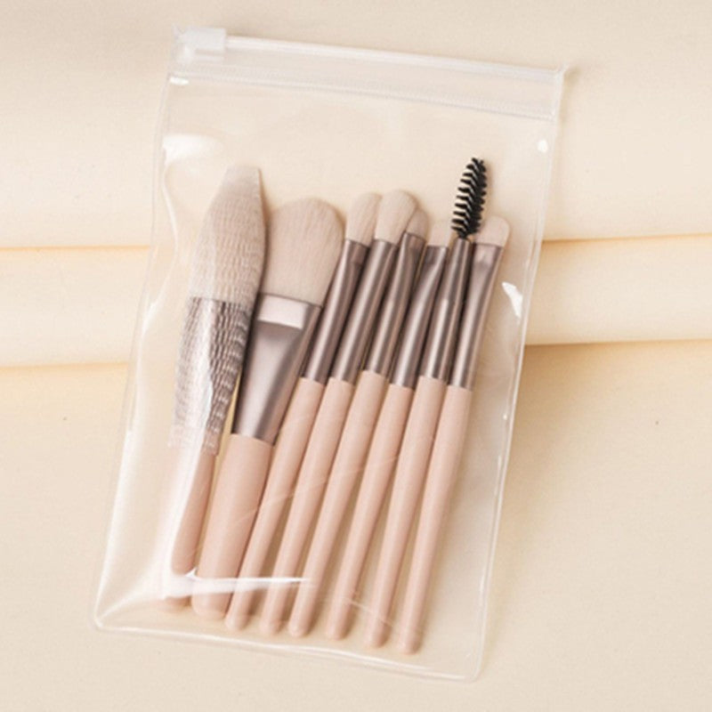 Mini set portabil 8 pensule de machiaj Bej, Flippy-2