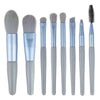 Mini set portabil 8 pensule de machiaj cu husa albastra, Flippy-0