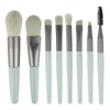 Mini set portabil 8 pensule de machiaj cu husa verde menta, Flippy-0