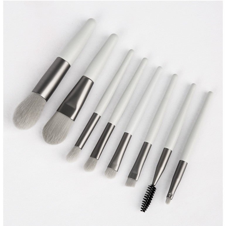 Mini set portabil 8 pensule de machiaj verzi, Flippy-2