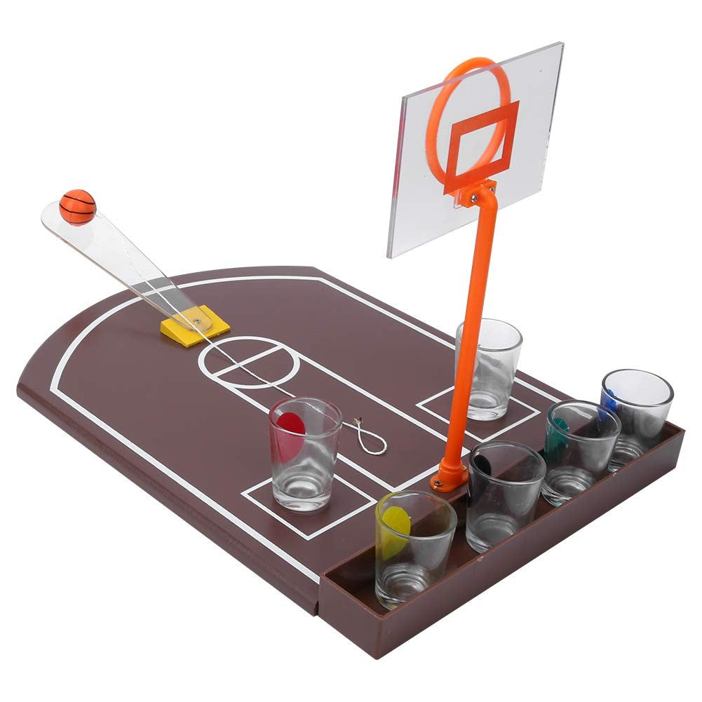 Joc de baut tip baschet Flippy, arunca mingea si accepta provocarea, pahare de shot din sticla, 30 x 22.5 x 24 cm, multicolor-2