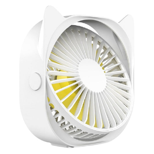 Mini ventilator pentru birou cu usb, Flippy, rotire 360 grade, 3 viteze, 13.5 x 12,8 cm, Alb-0