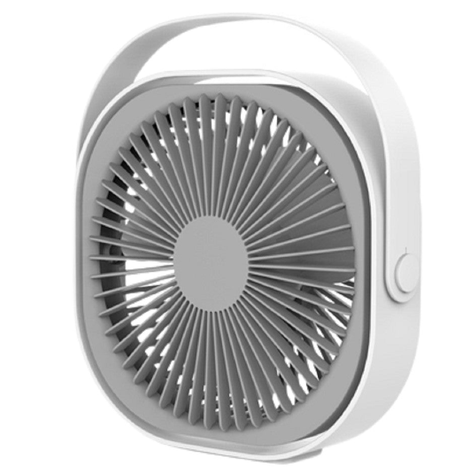 Mini ventilator pentru birou cu usb, Flippy, rotire 360 grade, 3 viteze, 1500 mA, 13.5 x 12,8, Alb-0