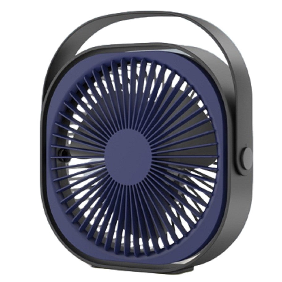 Mini ventilator pentru birou cu usb, Flippy, rotire 360 grade, 3 viteze, 1500 mA, 13.5 x 12,8, Albastru-0
