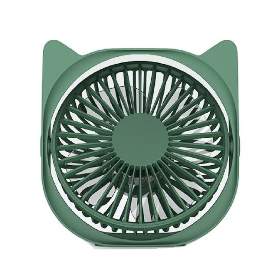 Mini ventilator pentru birou cu usb, Flippy, rotire 360 grade, 3 viteze, 13.5 x 12,8 cm, Verde-0